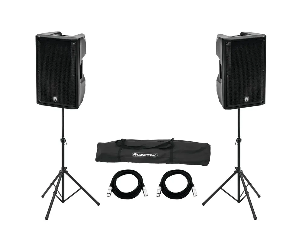 Begrenztes Angebot OMNITRONIC Set 2x XKB-215A + Boxenhochständer MOVE MK2