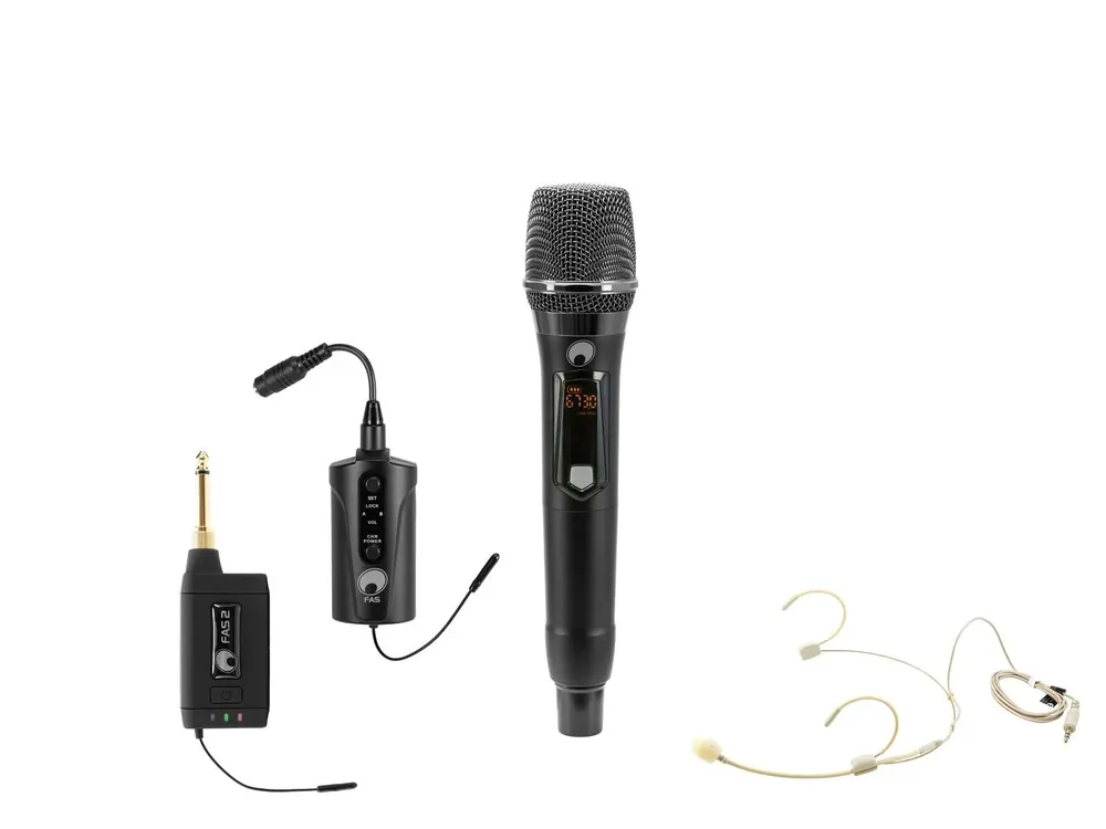 Knallerangebot OMNITRONIC Set FAS TWO + Dyn. Funkmikrofon + BP + Headset 660-690MHz