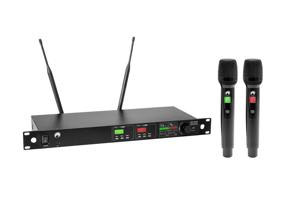 Ausverkauf OMNITRONIC UHF-602 2-Kanal Funkmikrofon-System 823-832/863-865 MHz