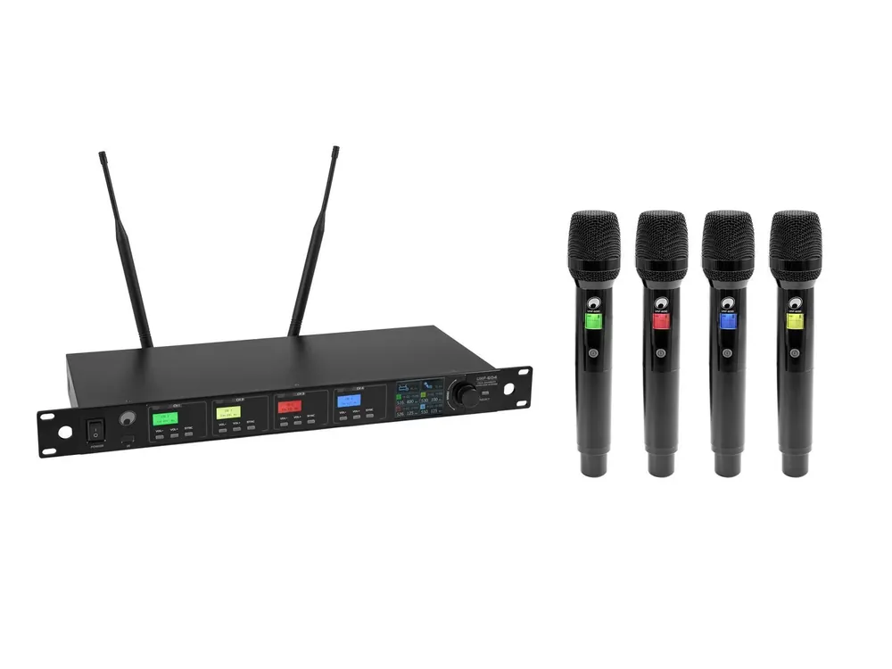 Neu Im Sortiment OMNITRONIC UHF-604 4-Kanal Funkmikrofon-System 520-554 MHz