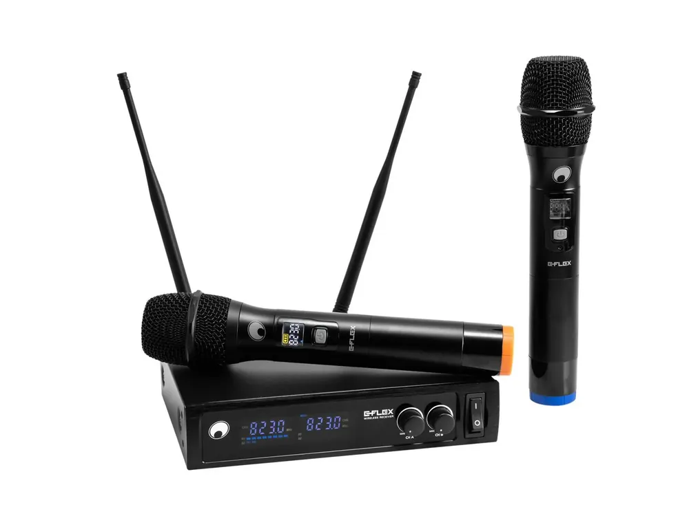 Zertifiziert OMNITRONIC UHF E-FLEX 2, Funkmikrofon-System 823-832/863-865 MHz