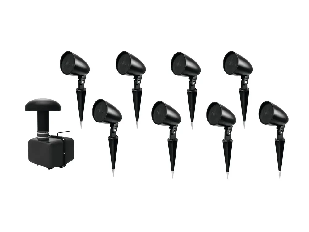 Günstig OMNITRONIC Set GSUB-8 Bodeneinbau-Subwoofer + 8x PS-2.5GS Projektorlautsprecher, schwarz