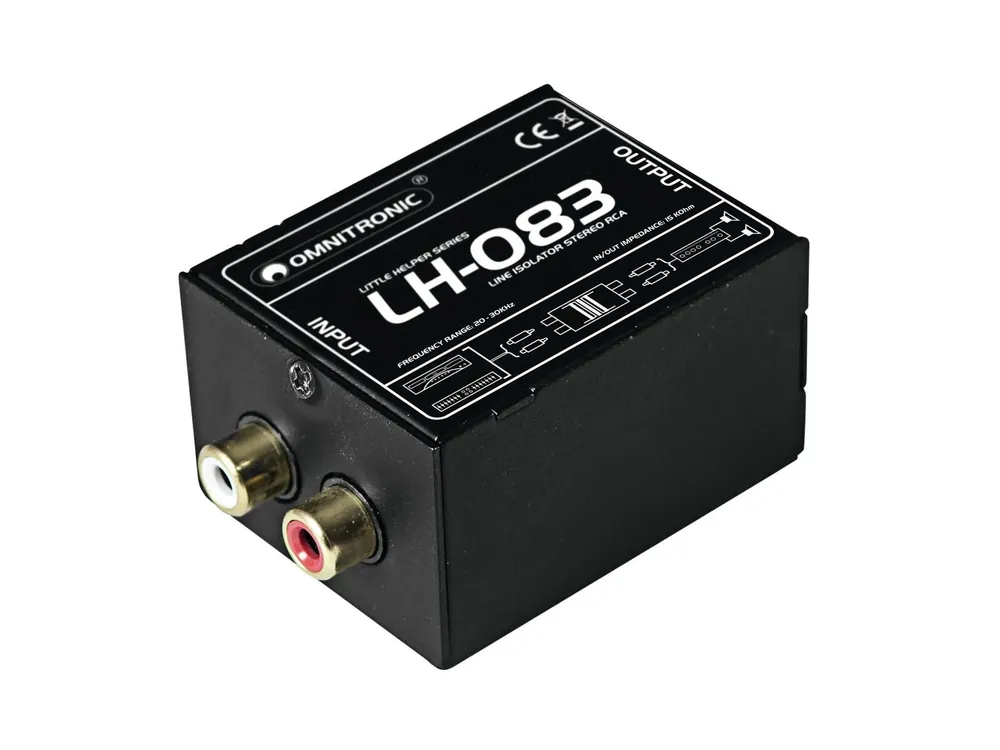 Kostenfreie Lieferung OMNITRONIC LH-083 Stereo-Isolator RCA S