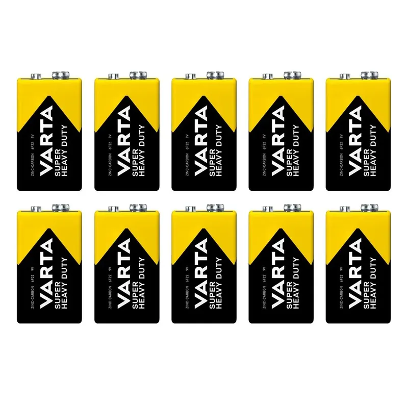 Zertifiziert 10x VARTA Super Heavy Duty 9V Batterie